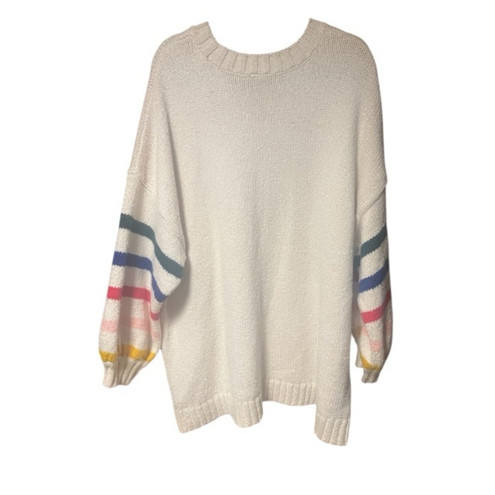 Torrid Cotton Intarsia Pullover Balloon‎ Sleeve Crewneck Sweater - Picture 4 of 10